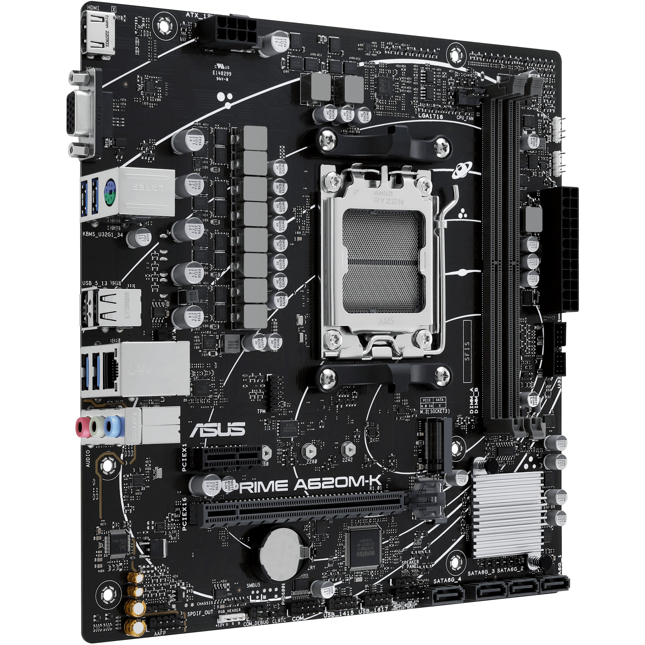 Matična ploča ASUS PRIME A620M-K (AM5 Socket, DDR5-7200MHz, PCIe 4.0, VGA/HDMI, mATX)-4