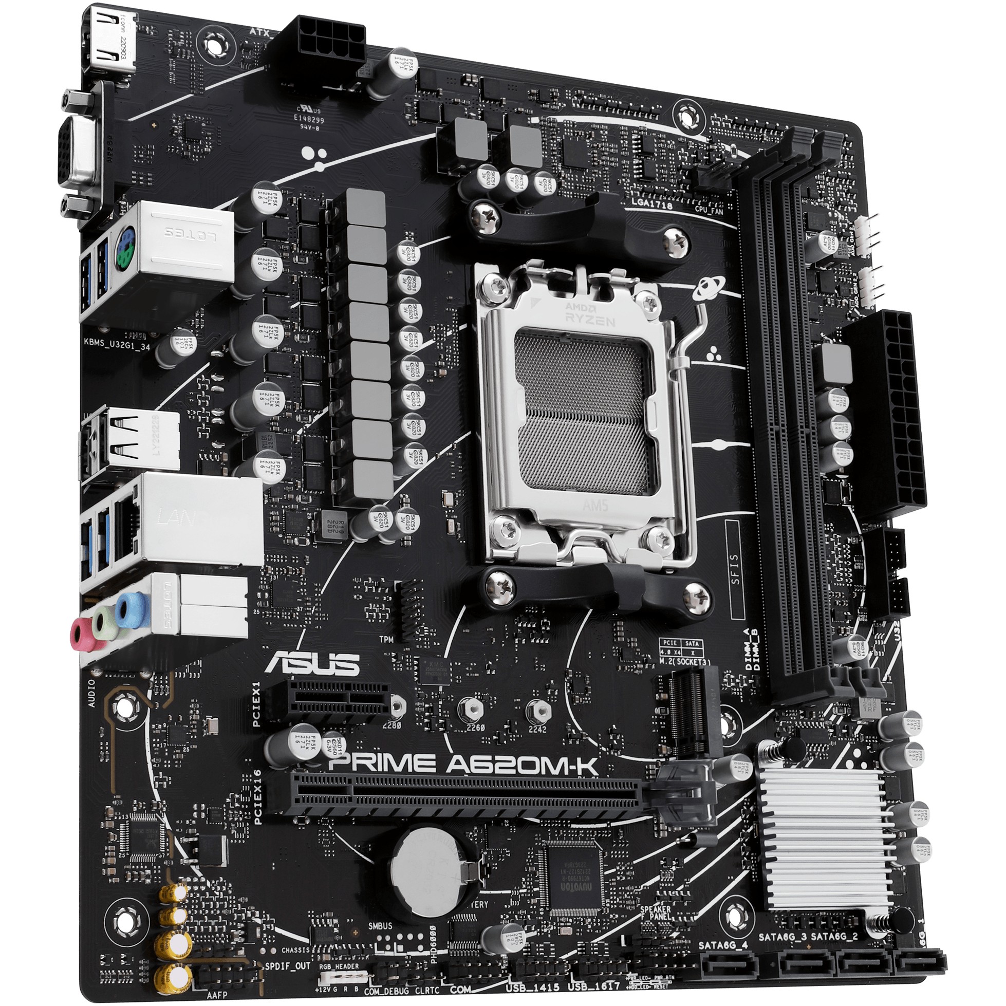 Matična ploča ASUS PRIME A620M-K (AM5 Socket, DDR5-7200MHz, PCIe 4.0, VGA/HDMI, mATX)-5