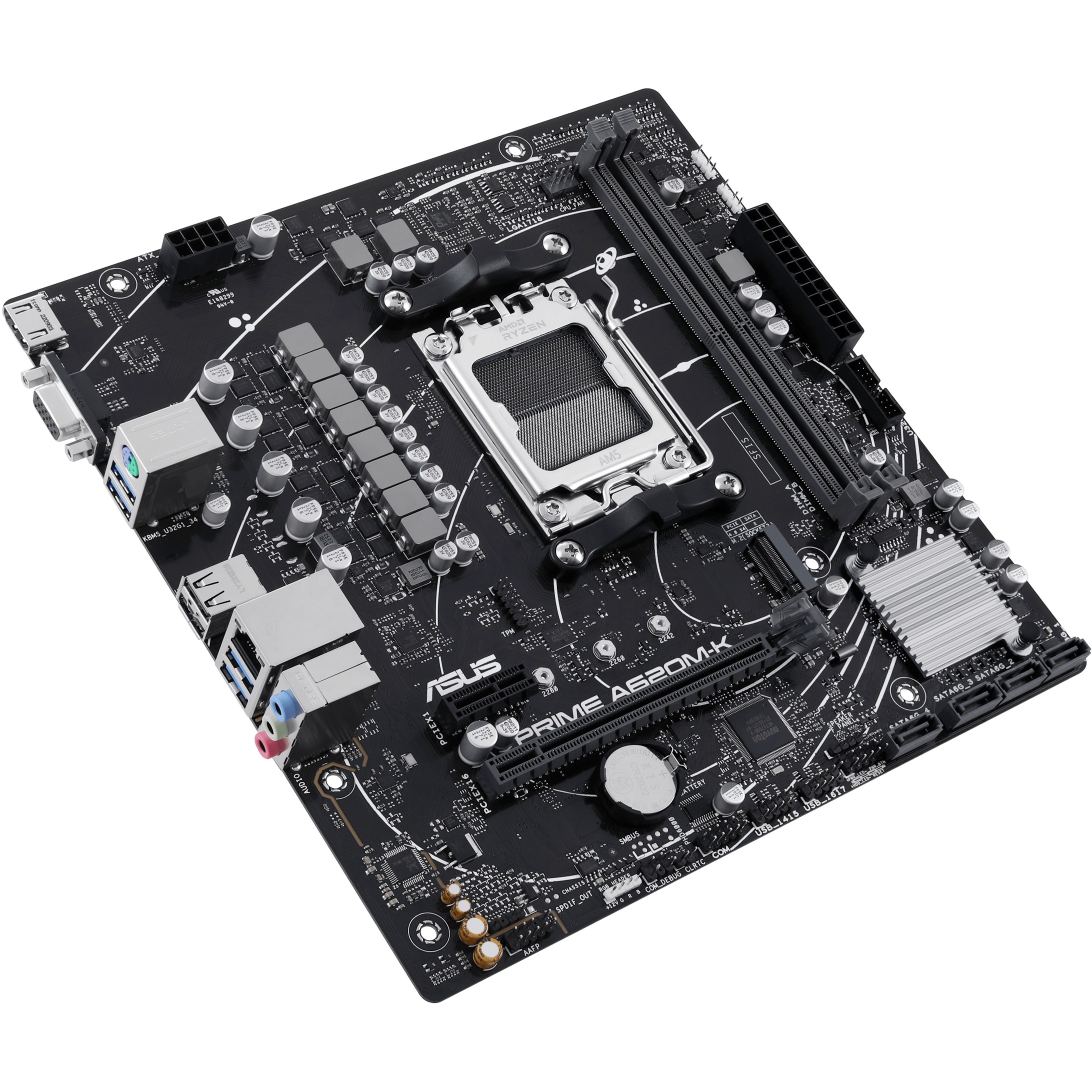 Matična ploča ASUS PRIME A620M-K (AM5 Socket, DDR5-7200MHz, PCIe 4.0, VGA/HDMI, mATX)-6
