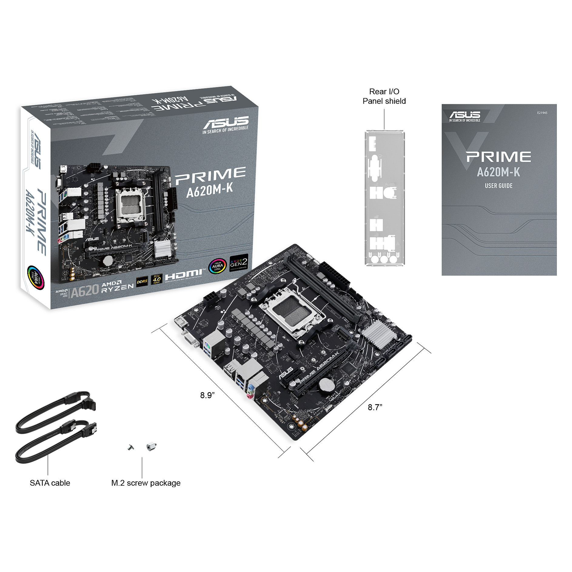 Matična ploča ASUS PRIME A620M-K (AM5 Socket, DDR5-7200MHz, PCIe 4.0, VGA/HDMI, mATX)-9