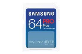 Memorijska kartica SD SAMSUNG PRO Plus 64GB (sdxc, 64 gb, brzina čitanja 180 mb/s, brzina pisanja 130 mb/s, klasa 10, u3, v30)-0