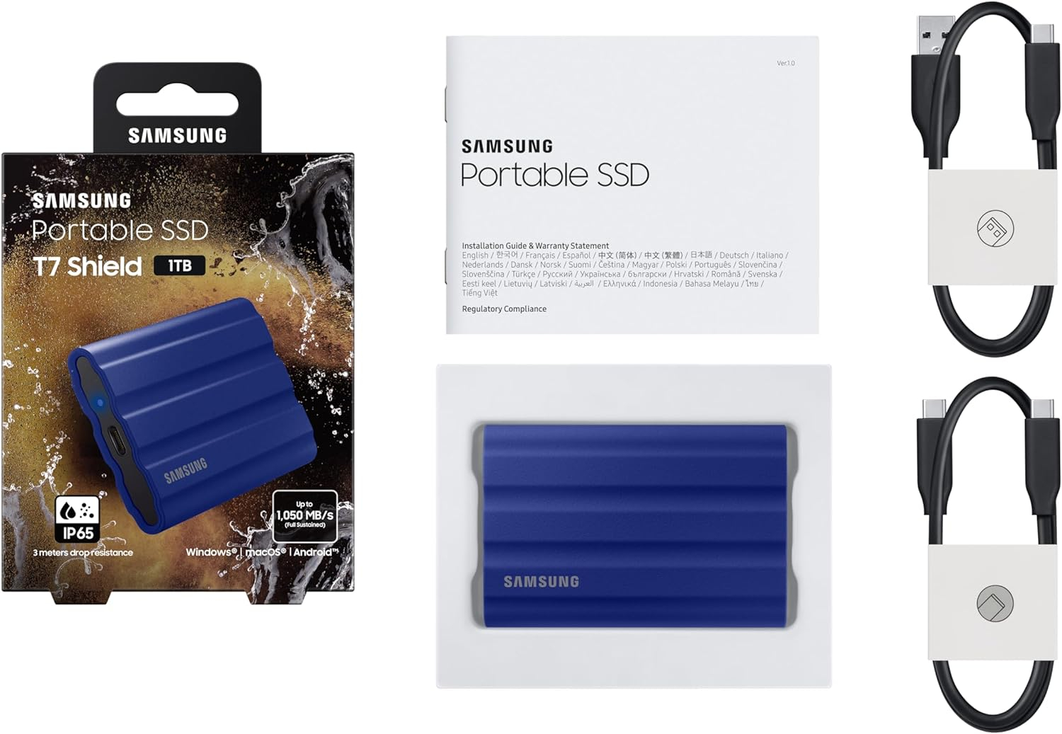 SSD Eksterni 1TB Samsung Portable T7 Shield Blue USB 3.2 MU-PE1T0R/EU-0
