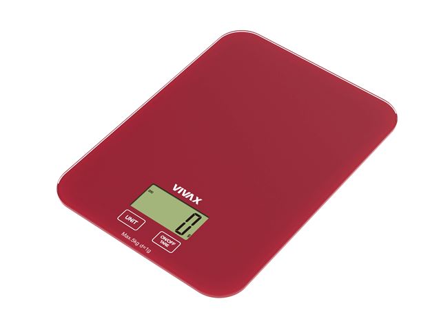 Kuhinjska vaga VIVAX HOME KS-505R (max. 5 kg, min. 1 g, staklo, crvena)-0