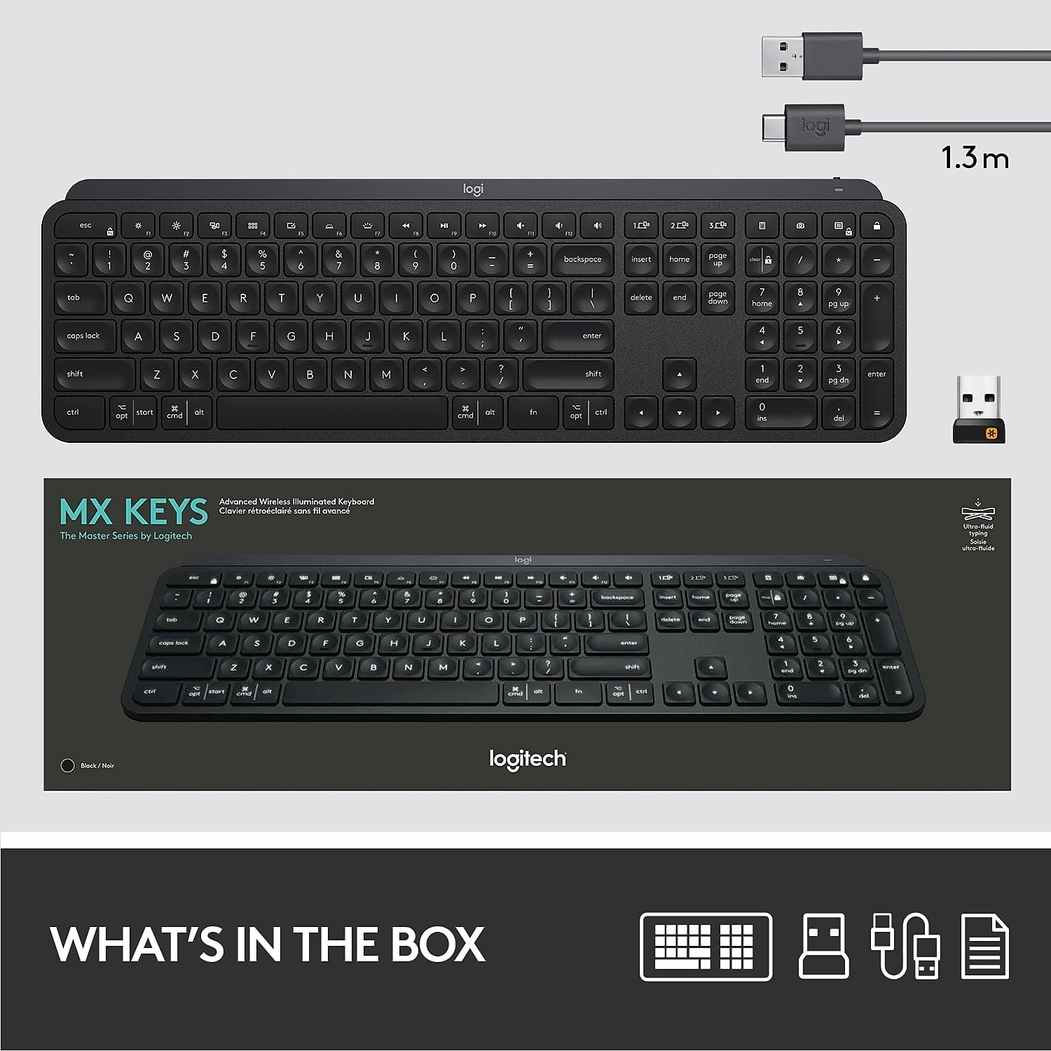 Tipkovnica bežična Logitech MX Keys S-1