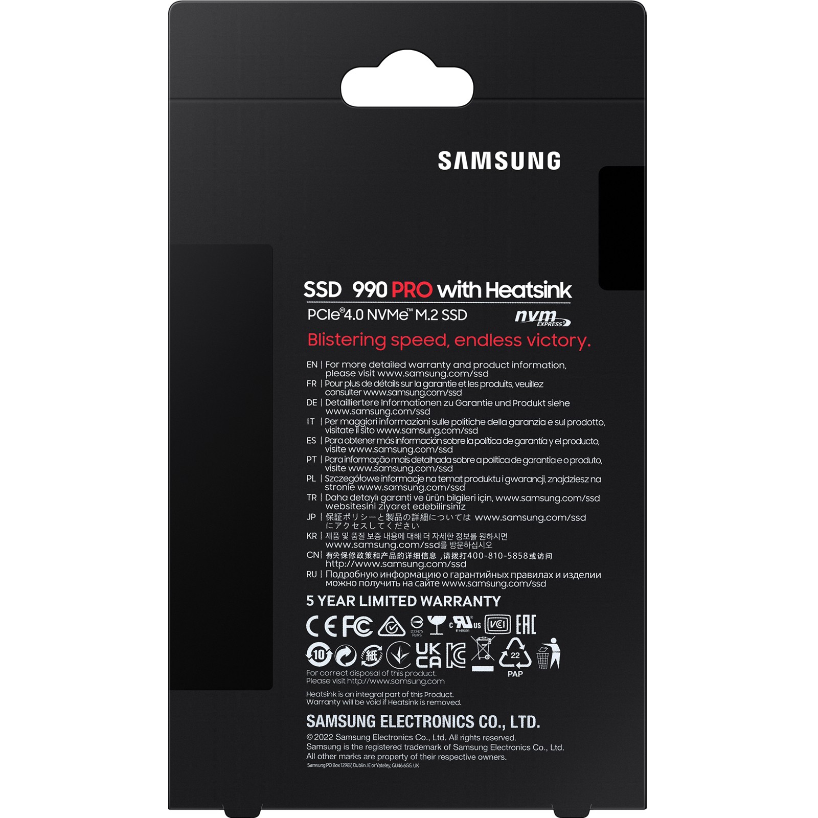 SSD 1TB Samsung 990 PRO M.2 NVMe + HS MZ-V9P1T0CW-16
