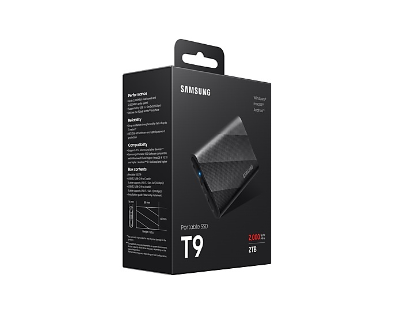SSD Eksterni 2TB SAMSUNG Portable T9 crna USB 3.2 MU-PG2T0B/EU-6