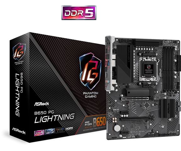 MBO AM5 ASUS B650 PG LIGHTNING (DDR5, 4 utora, 4800 - 7200 MHz, PCIe 4.0 x16, SATA3 4)