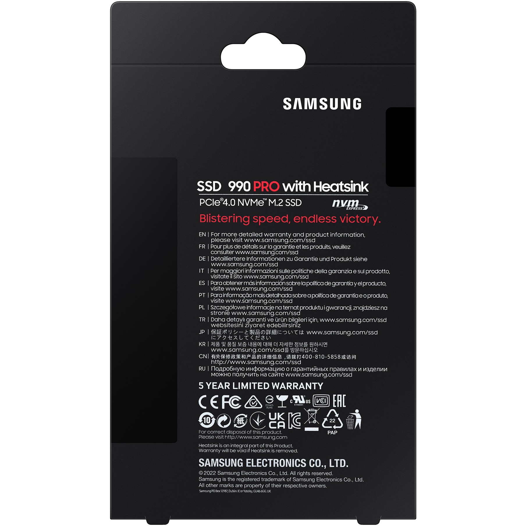 SSD 4TB Samsung 990 PRO M.2 NVMe + HS MZ-V9P4T0CW-5