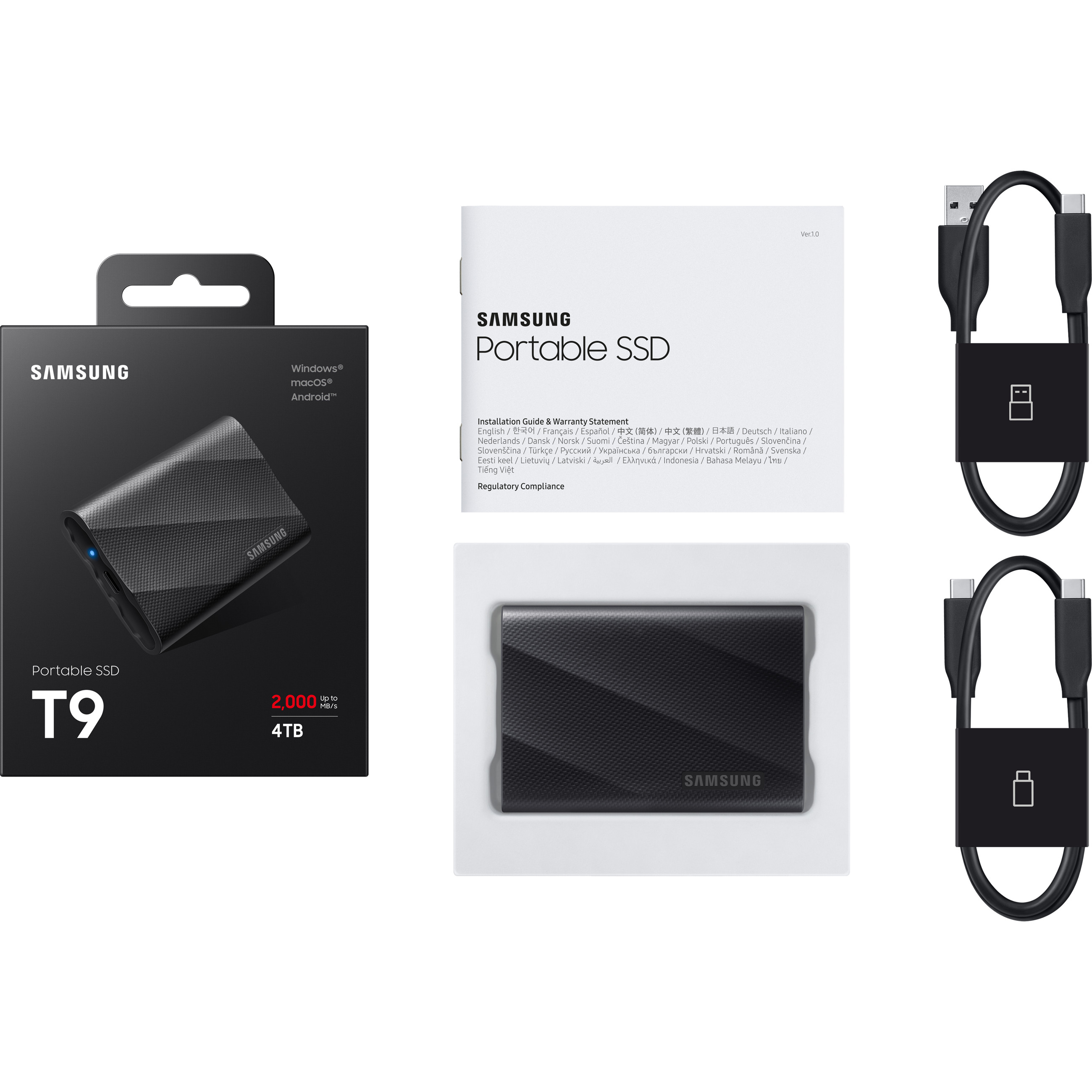 Samsung SSD 4TB USB-C USB Gen2 20Gbps 2x2 Client T9 5 yrs black-5