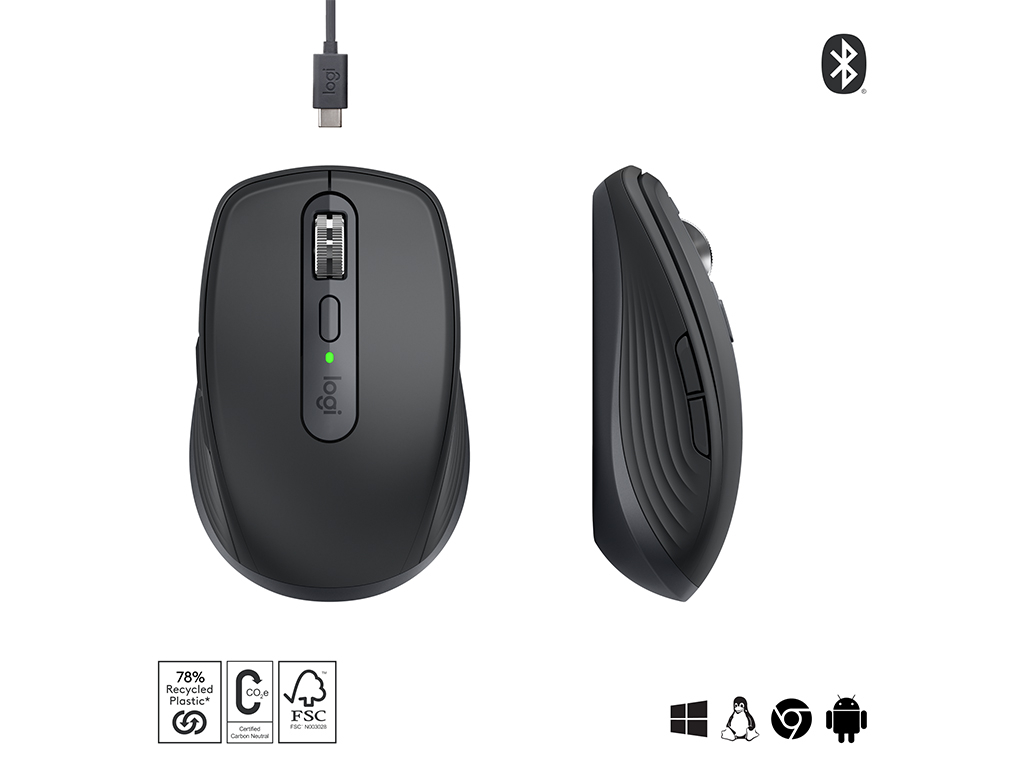 Logitech MX Anywhere 3S bežični laserski miš, USB, graphite (910-006929)-12