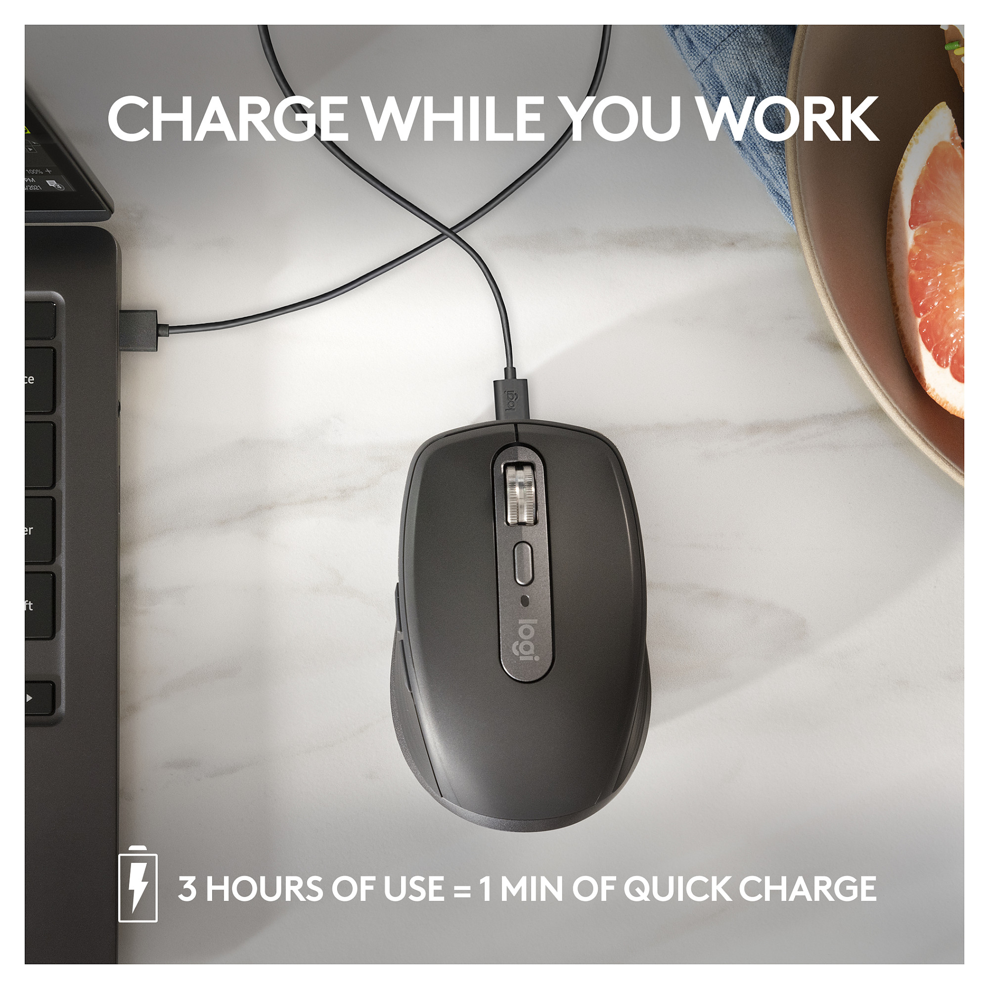 Logitech MX Anywhere 3S bežični laserski miš, USB, graphite (910-006929)-33