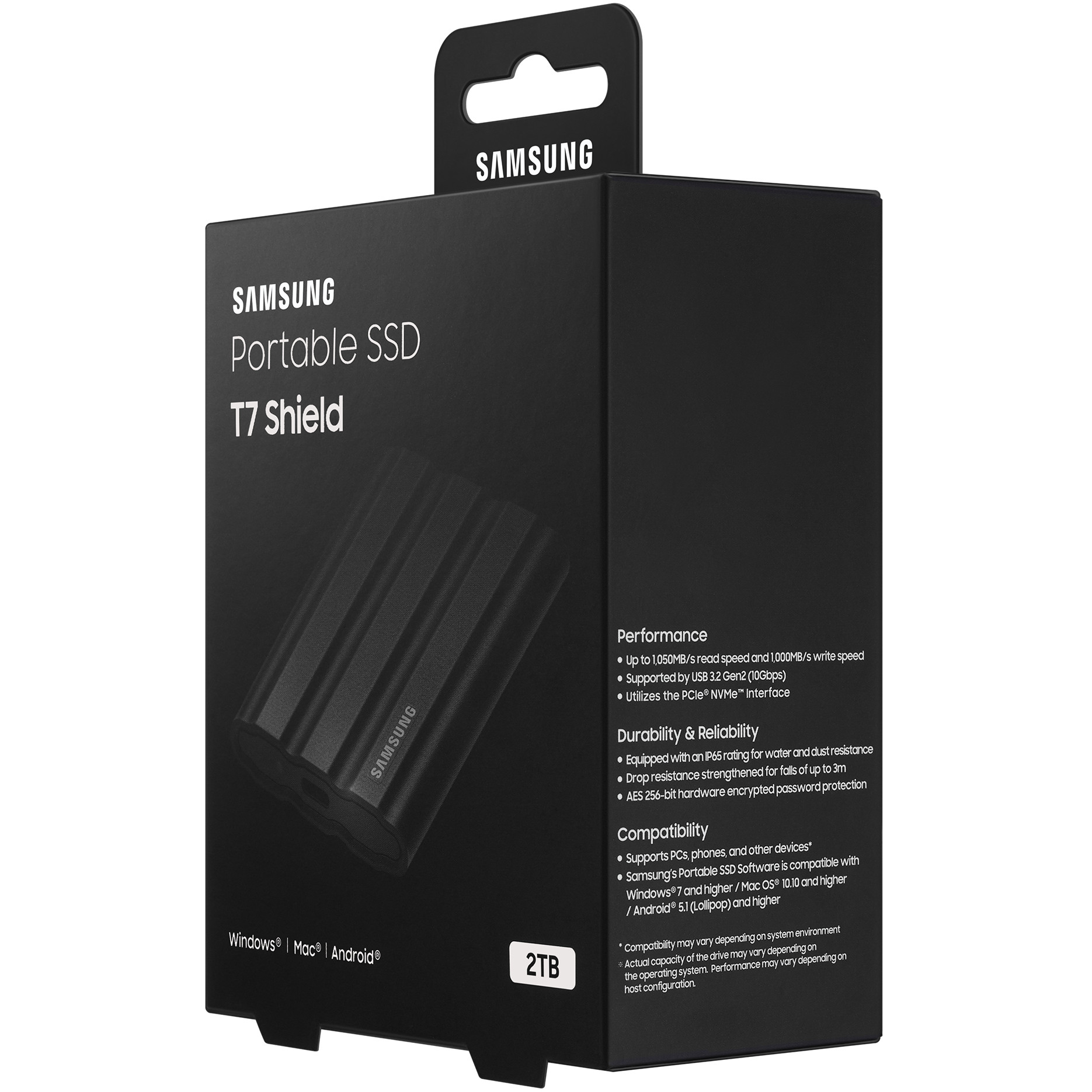 SSD Eksterni 2TB Samsung Portable T7 Shield crna USB 3.2 MU-PE2T0S/EU-15