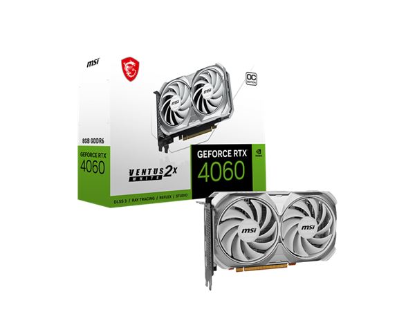 Video Card MSI GeForce RTX 4060 VENTUS 2X WHITE (8GB GDDR6, 128bit, Boost 2490 MHz, PCIe 4.0)-1