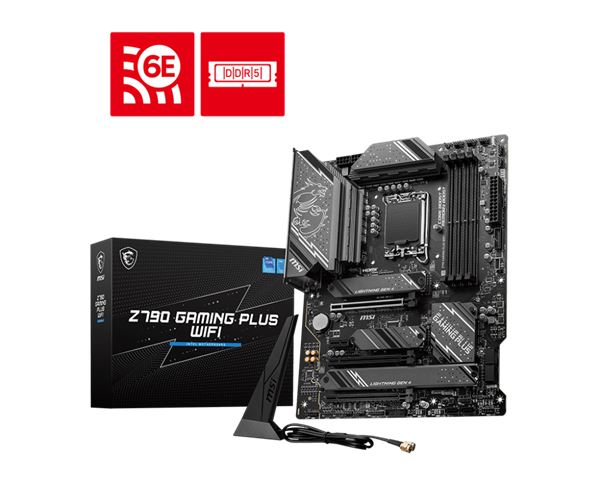 MBO 1700 MSI Z790 GAMING PLUS WIFI (LGA1700, Z790, DDR5, 4 utora, 4800 - 7200MHz, PCIe 5.0 x16, ATX)-0