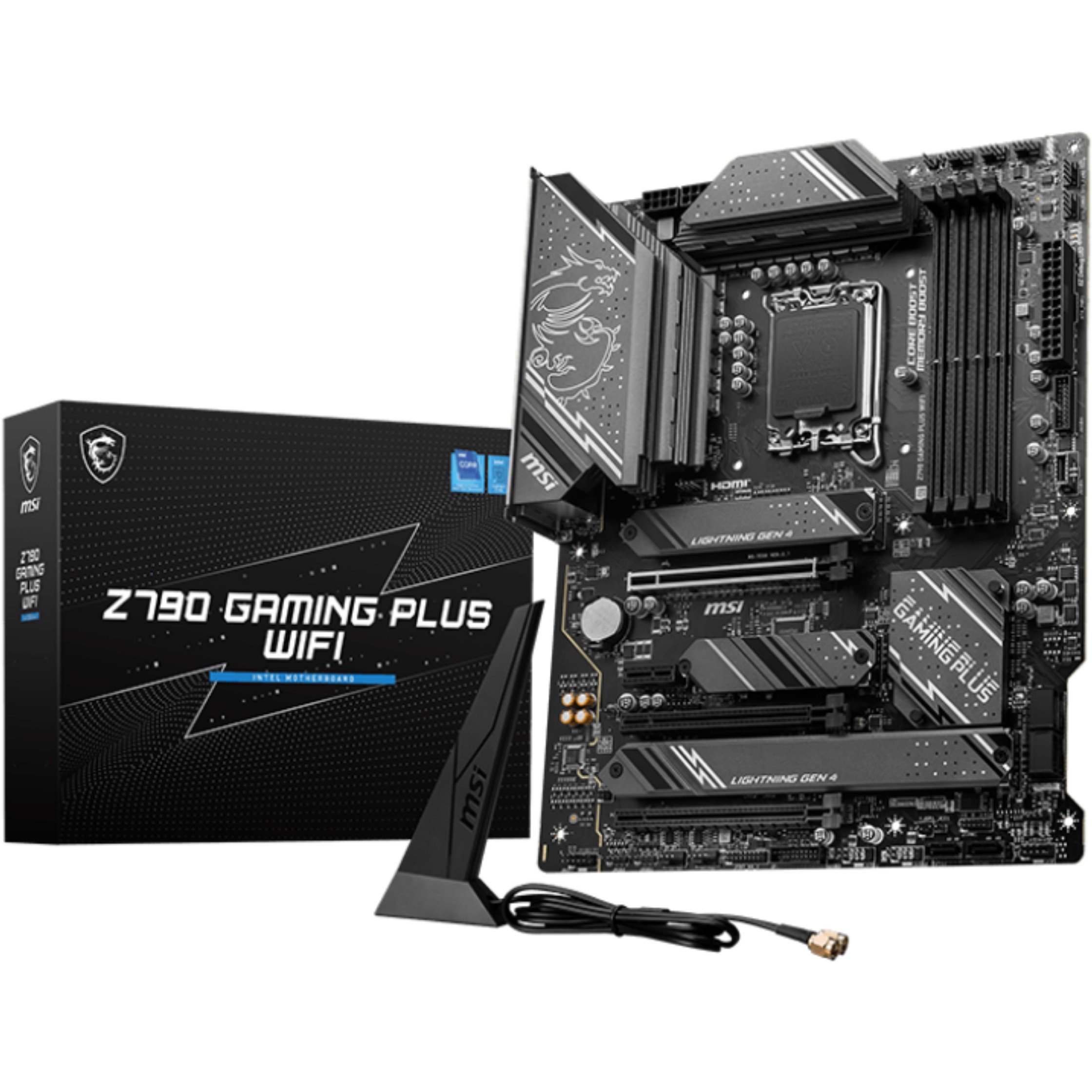 MBO 1700 MSI Z790 GAMING PLUS WIFI (LGA1700, Z790, DDR5, 4 utora, 4800 - 7200MHz, PCIe 5.0 x16, ATX)-1