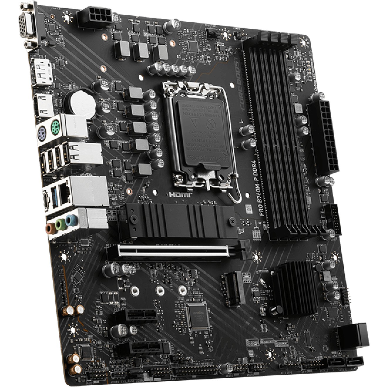 MBO 1700 MSI PRO B760M-P DDR4 (LGA1700, B760, DDR4, 4 utora, 2133 - 4800 MHz, PCIe 4.0 x16, SATA3 4, ATX)-4