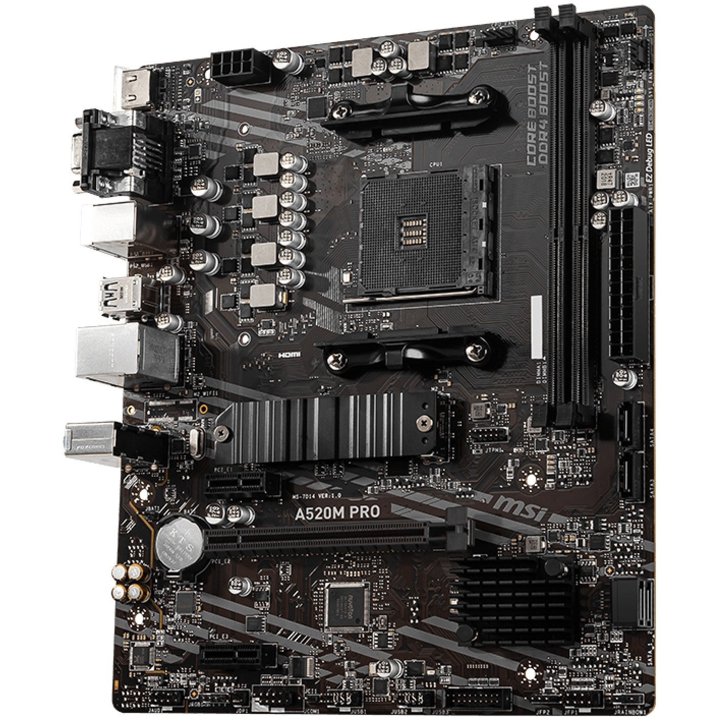 MBO AM4 MSI A520M PRO (AM4, AMD A520, DDR4, mATX)-2