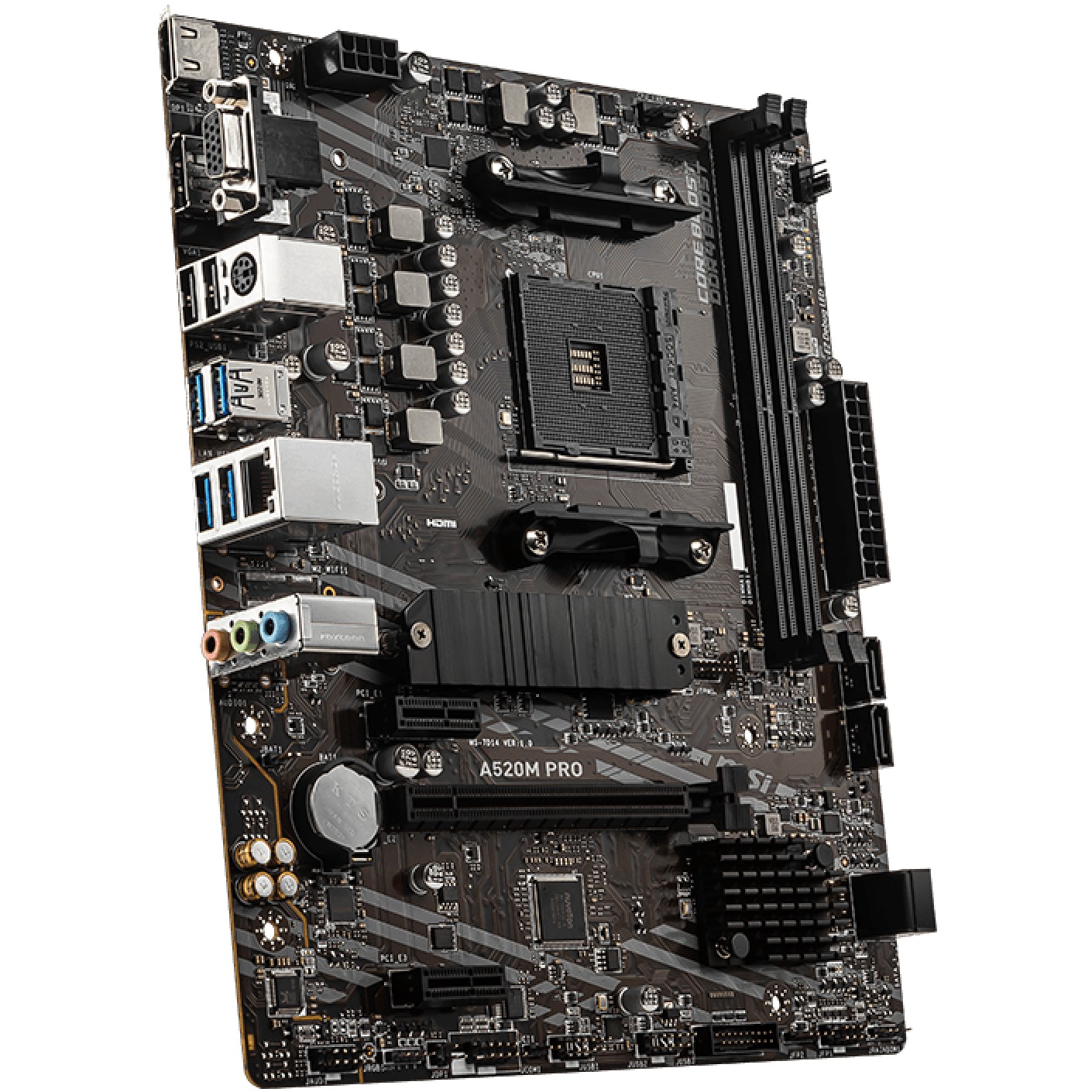 MBO AM4 MSI A520M PRO (AM4, AMD A520, DDR4, mATX)-3