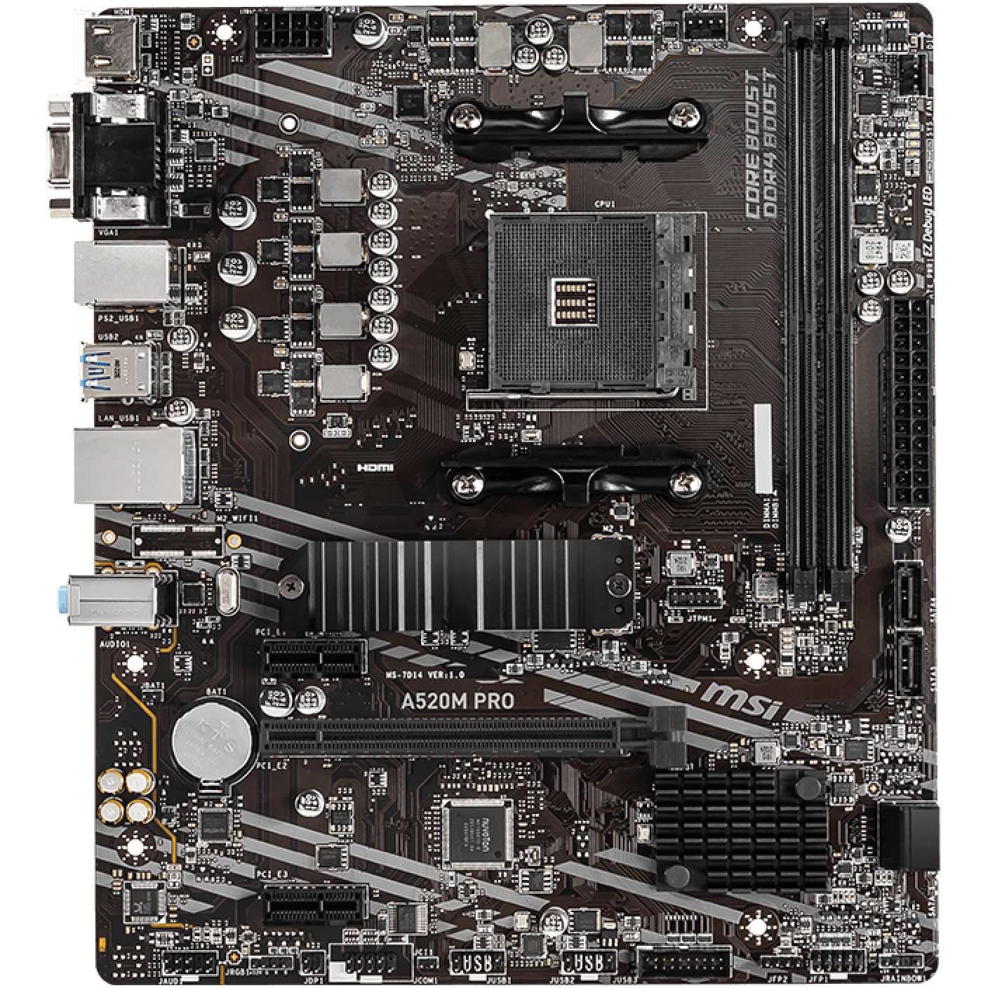 MBO AM4 MSI A520M PRO (AM4, AMD A520, DDR4, mATX)-5