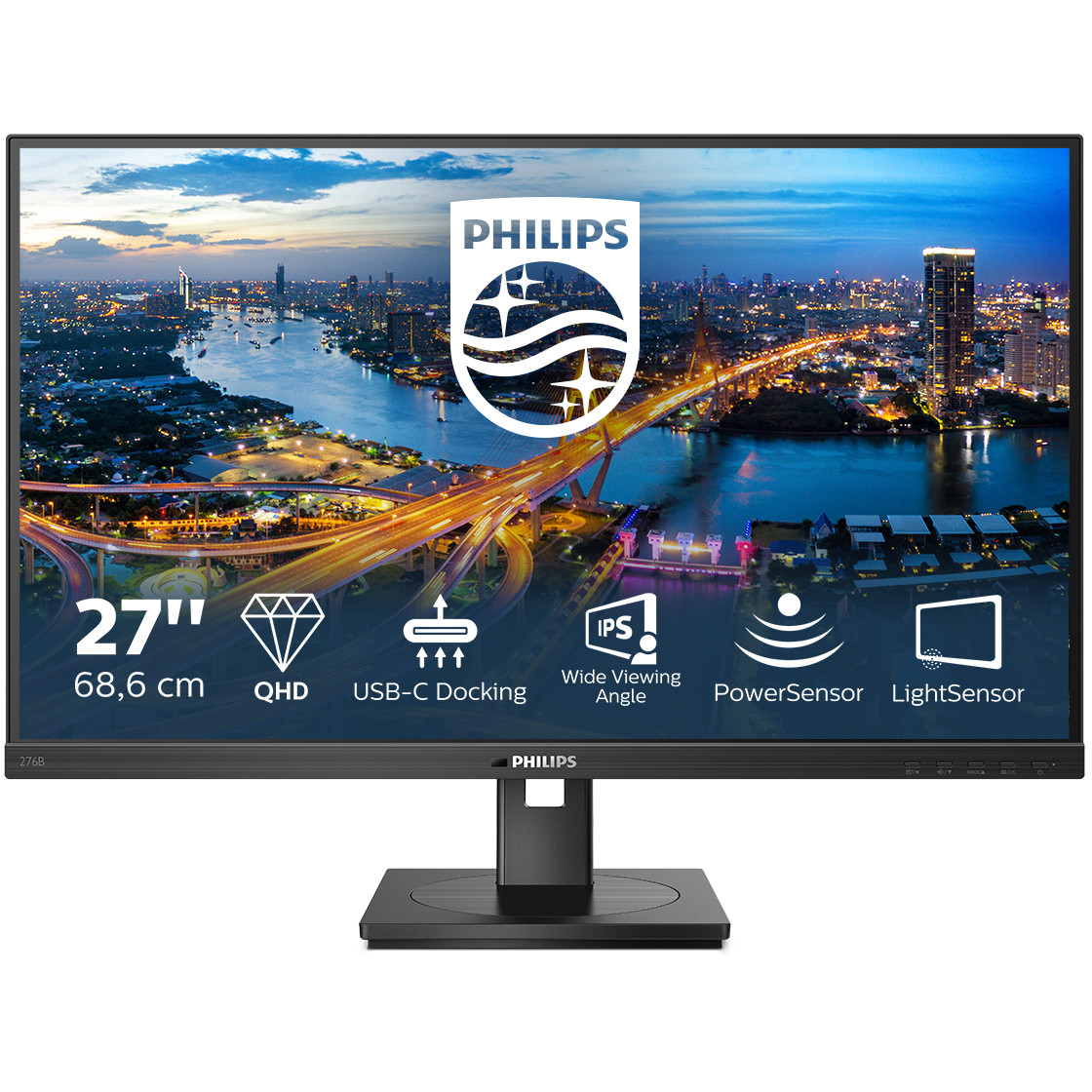 Monitor PHILIPS 27 PH 276B1/00 QHD IPS DP HDMI USB-C-1