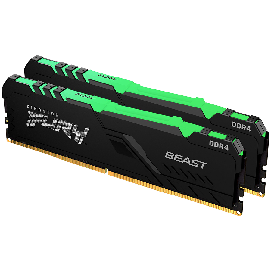 RAM KINGSTON MEM DDR4 16GB 3600MHz KIN FURY Beast RGB (kapacitet 16GB, radni takt 3600MHz, latencija CL18, napajanje 1,2V)-0