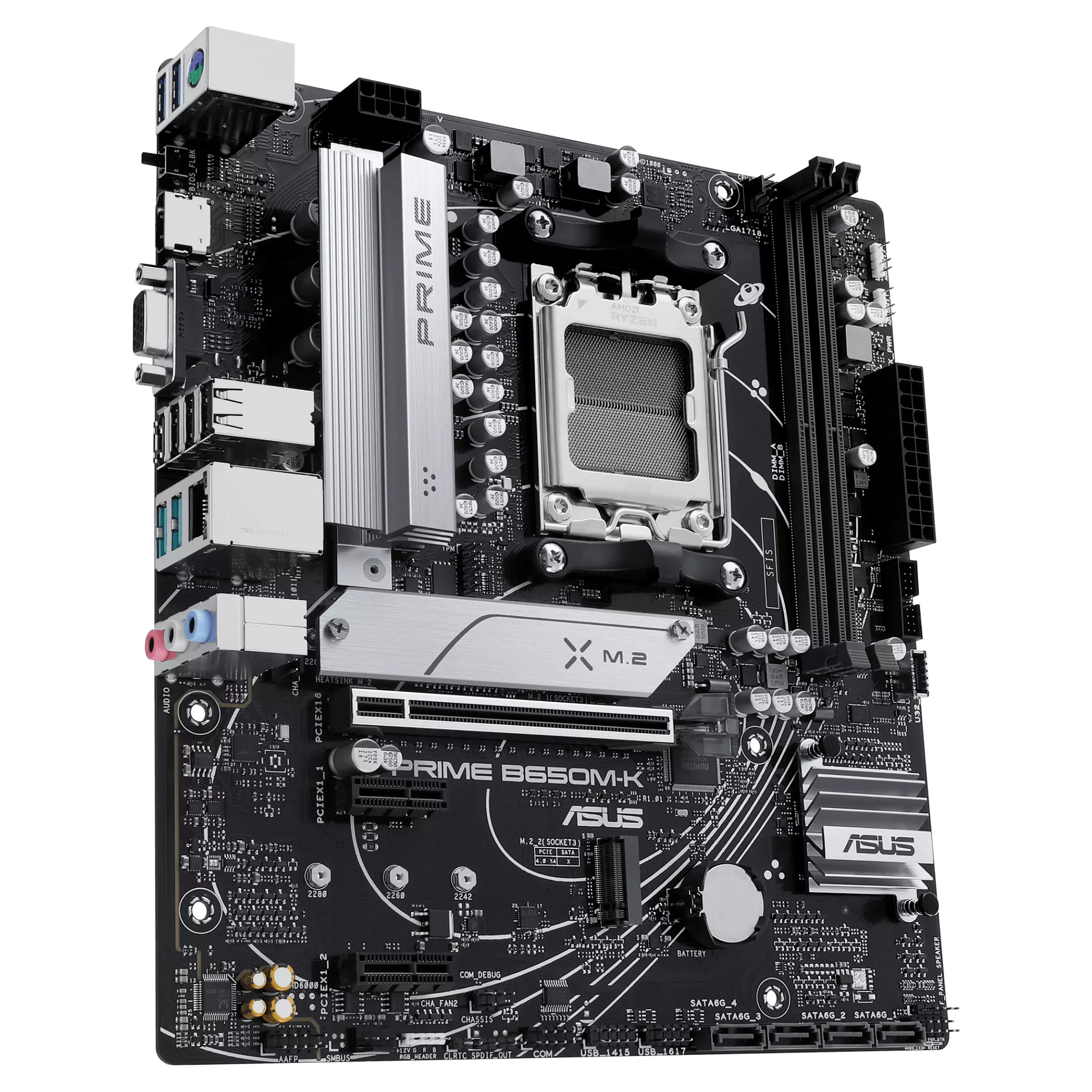 MBO ASUS PRIME B650M-K (am5, b650, ddr5, 4800 - 7800 mhz, pcie 4.0 x16, sata3 4, raid 0, raid 1, 8-kanalni audio, 1x 2.5Gb ethernet, matx, usb 3.2 4)-4