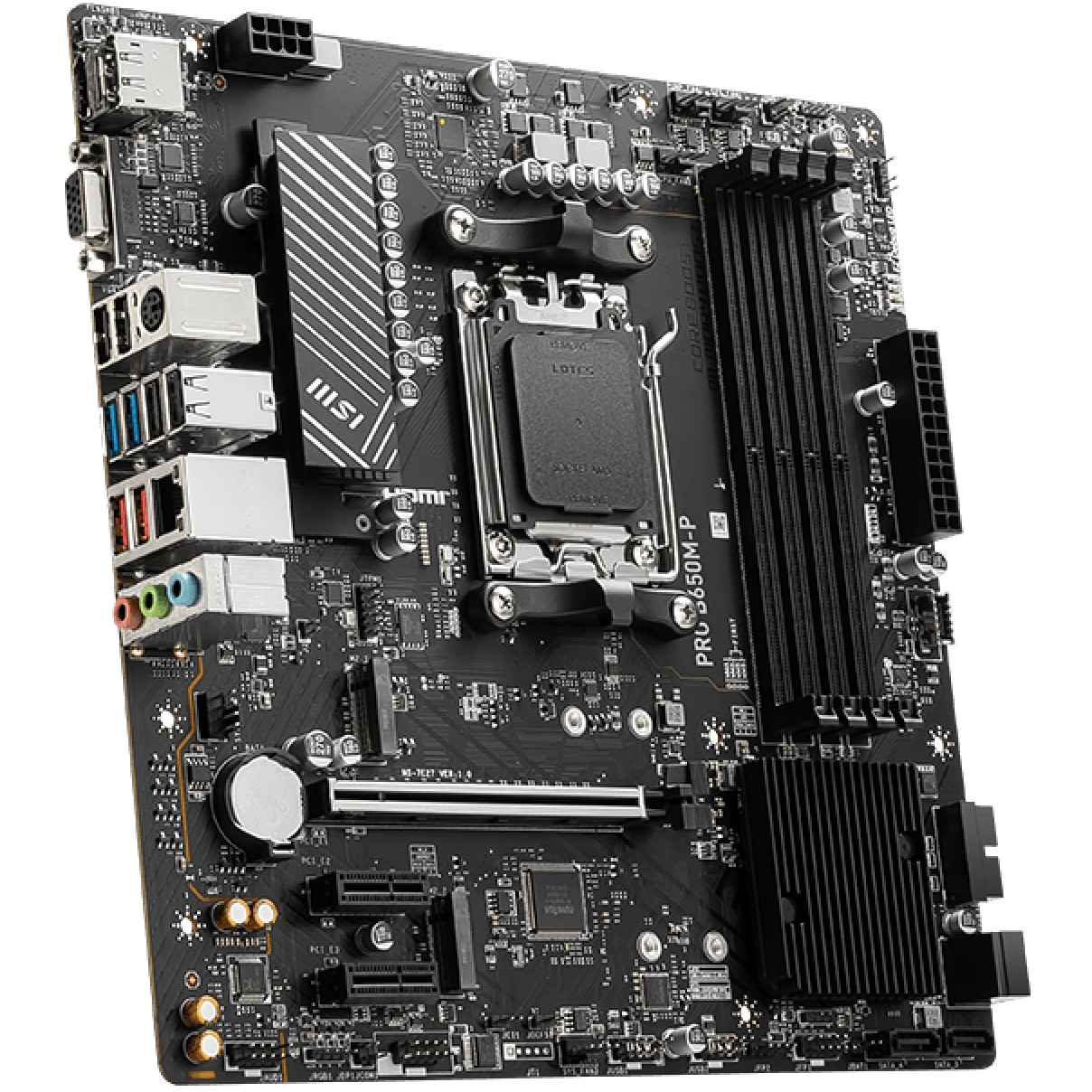 MBO AM5 MSI PRO B650M-P (am5, b650, ddr5, broj utora 4, 4800 - 7200 mhz, pcie 4.0 x16 1, sata3 4, raid 0, raid 1, 8-kanalni audio, 1x 2.5gb ethernet, display port 1, usb 3.2 4)-2