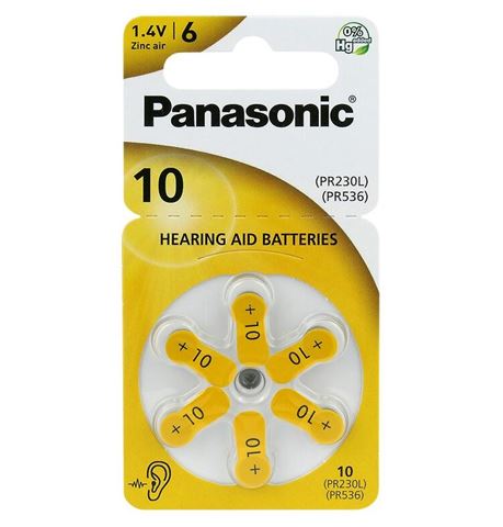 Baterije PANASONIC PR230/6LB, Zinc Air (za slušne aparate, pakiranje 6, 300mAh, 1,4V)