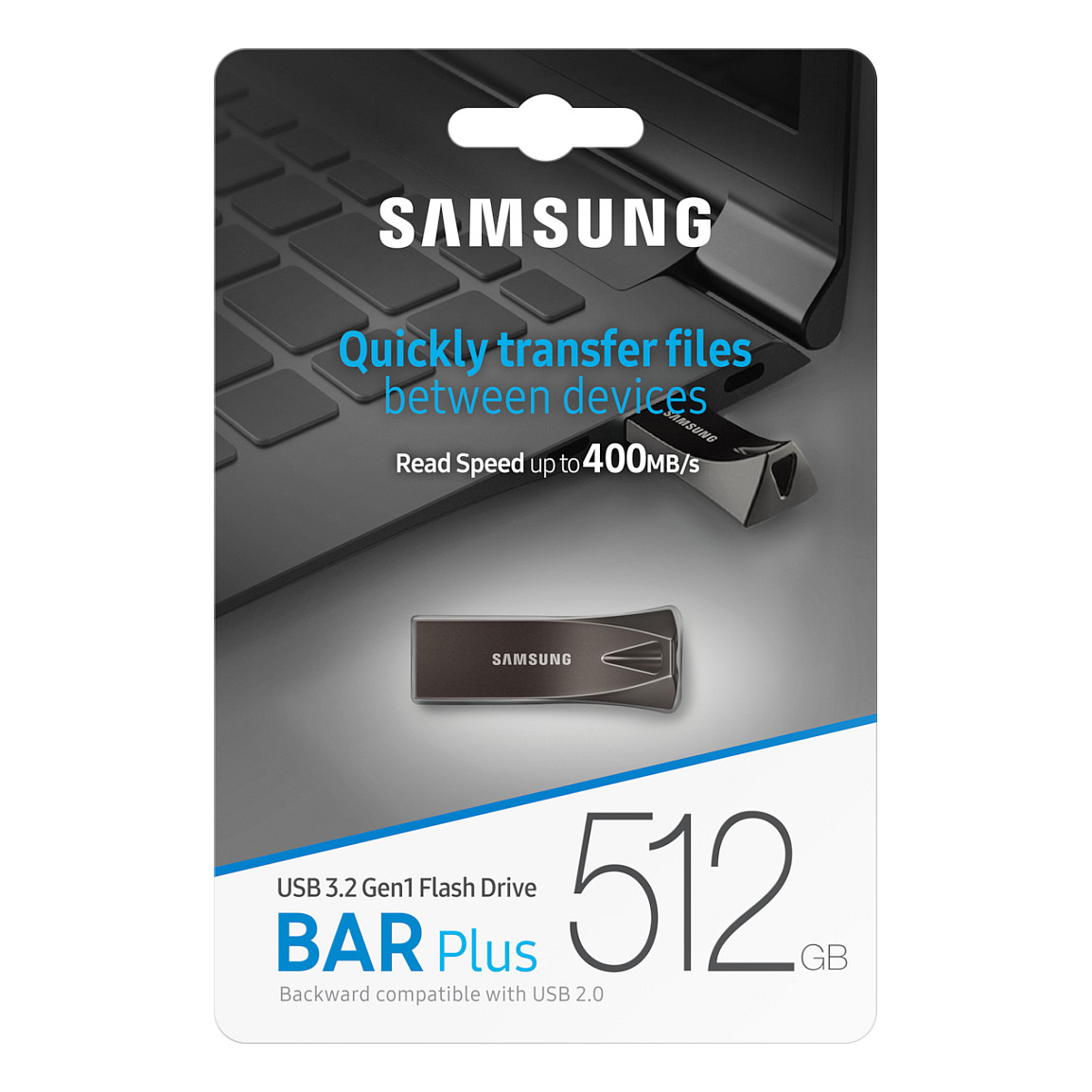 USB memorija SAMSUNG Bar Plus 512GB (usb 3.1, brzina čitanja 400 Mb/s, brzina pisanja 110 Mb/s, boja tamno siva)-7
