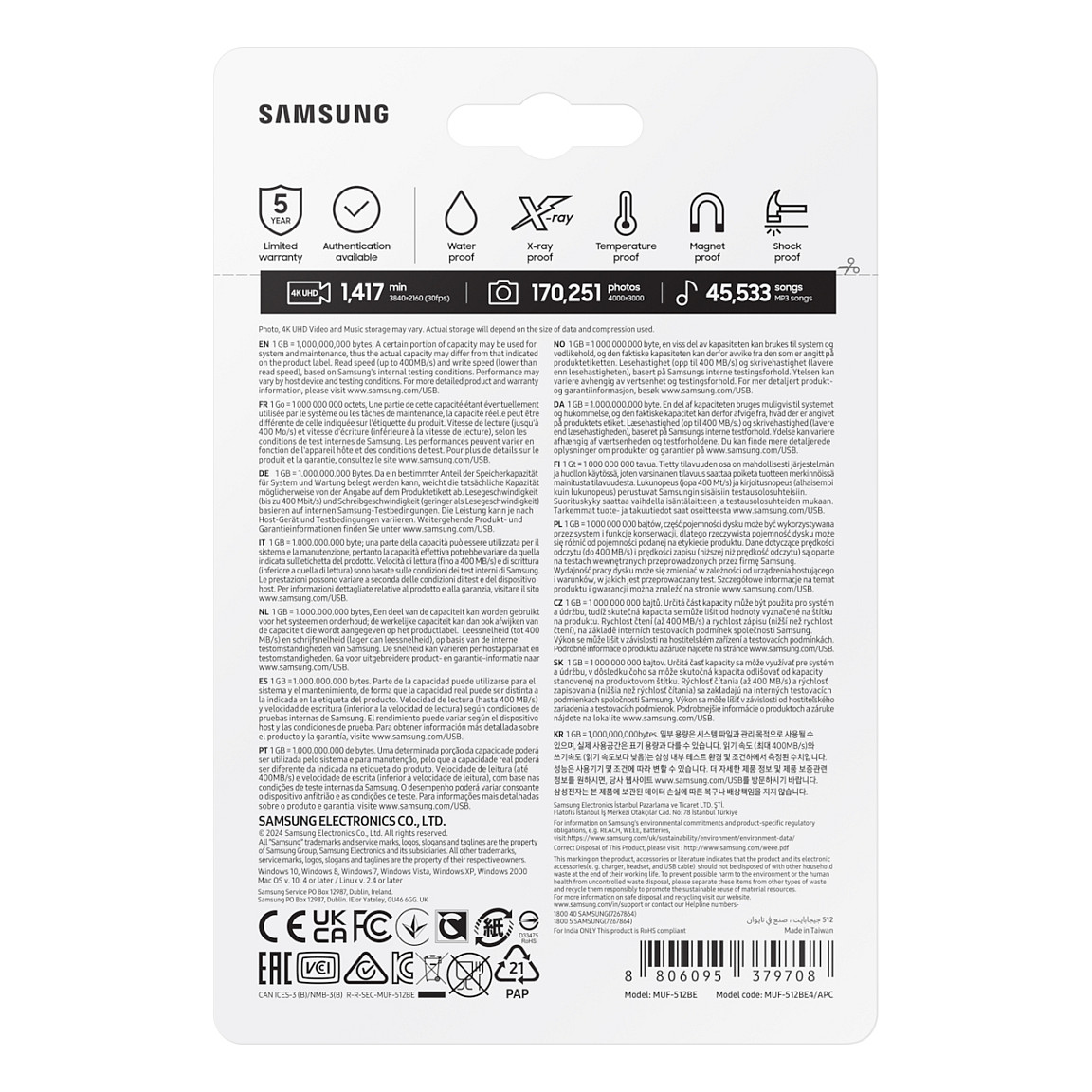 USB memorija SAMSUNG Bar Plus 512GB (usb 3.1, brzina čitanja 400 Mb/s, brzina pisanja 110 Mb/s, boja tamno siva)-8