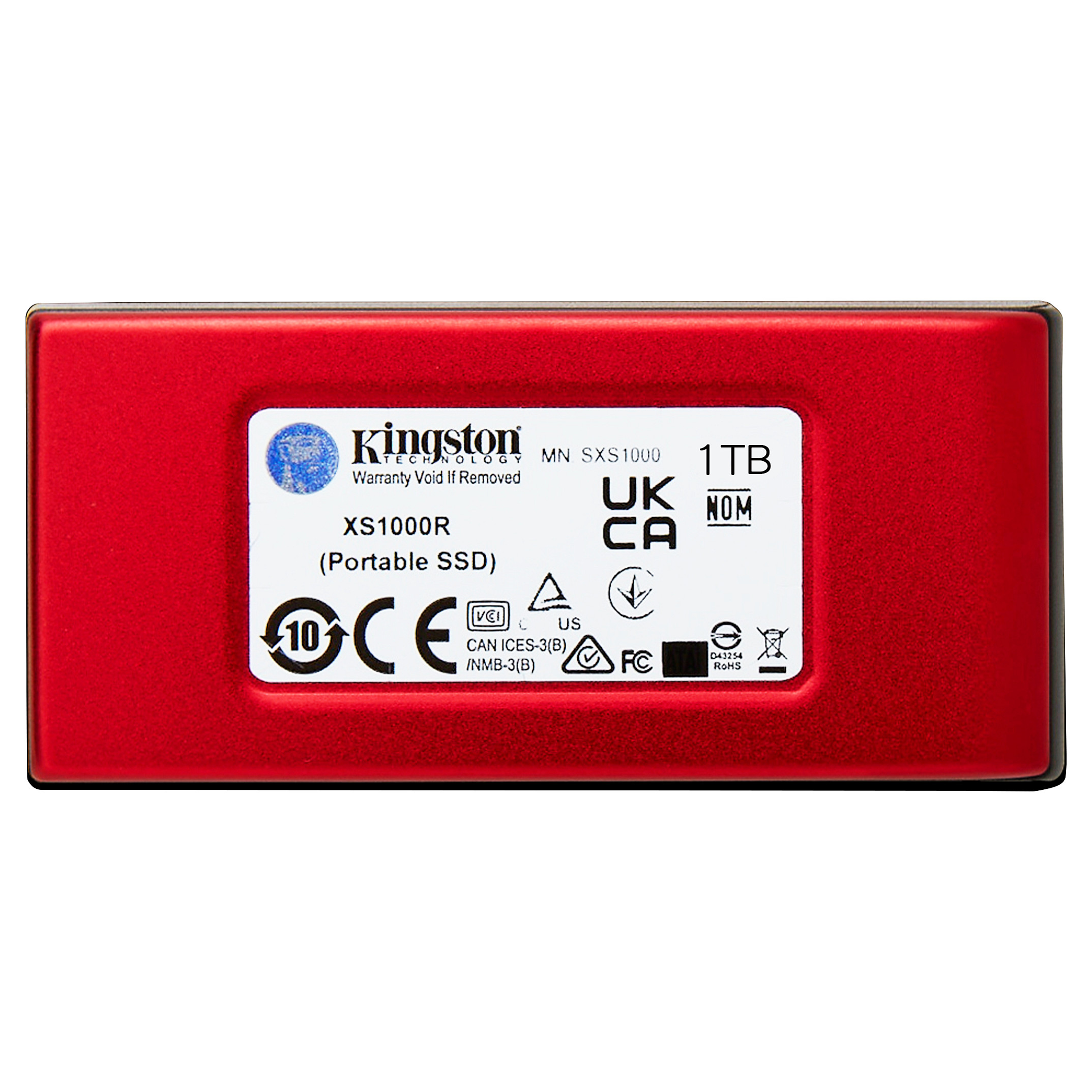 Kingston SSD 1TB XS1000 Red External USB 3.2 Gen 2 Portable Solid State Drive, EAN: 740617343748-10