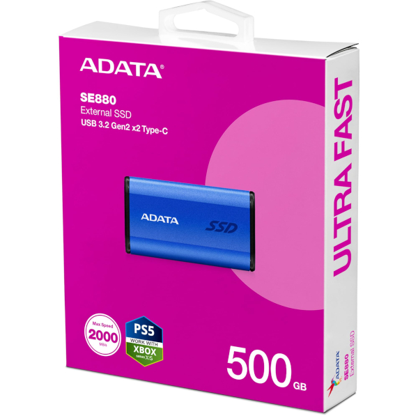 SSD ADATA EXT 500GB SE880 (sučelje usb 3.2 x2, usb type-c, 3d nand, brzina čitanja do 2.000.0000 mb/s, brzina zapisivanja do 2.000.0000 mb/s)-0
