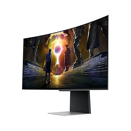 Monitor SAMSUNG LS34DG850SUXDU (34, 219, panel OLED, 3440x1440, 250 cd/m2, kontrast 1.000.0001, 178°, 178°, 0,03 ms, DP, HDCP, HDMI x2, USB 3.0, zvučnici da, zakrivljeni, srebrna boja, postolje pivot, postolje podesivo po visini, swivel, tilt, 175Hz)-2