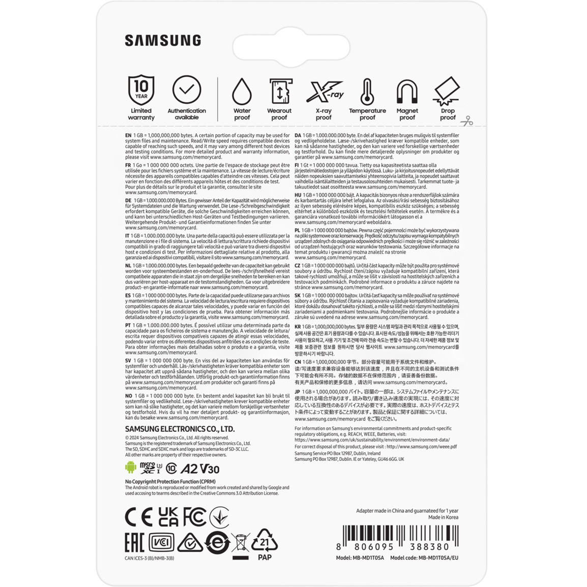Memorijska kartica SD micro SAM PRO Plus 1TB + Adapter MB-MD1T0SA/EU-8