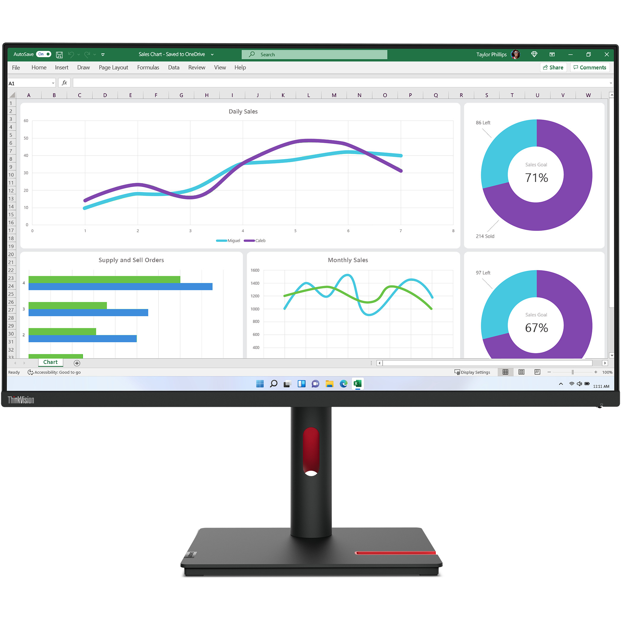 MON 32 LN ThinkVision T32h-30, 63D3GAT1EU-1