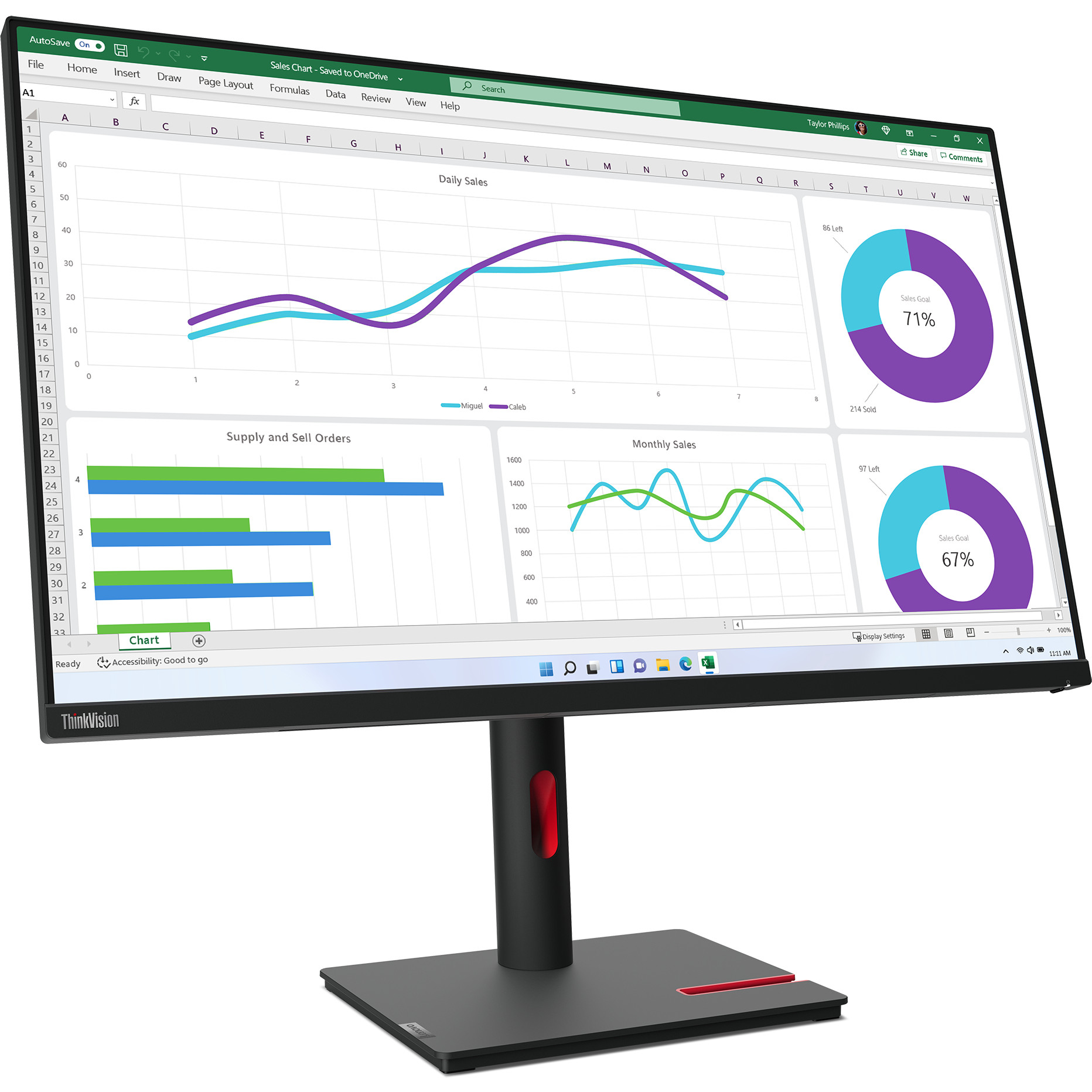 MON 32 LN ThinkVision T32h-30, 63D3GAT1EU-6