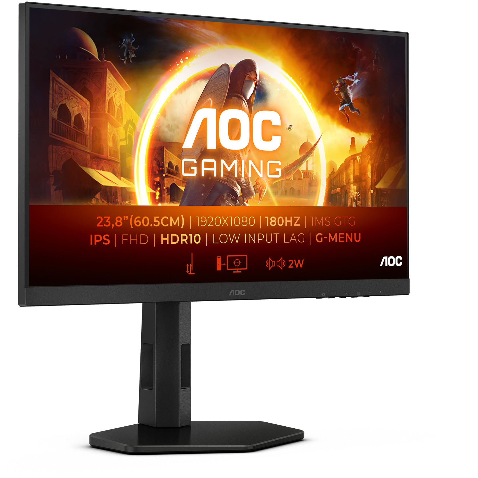 Gaming monitor AOC 24G4X, 24", DP, 2xHDMI, HAS, 180Hz-0