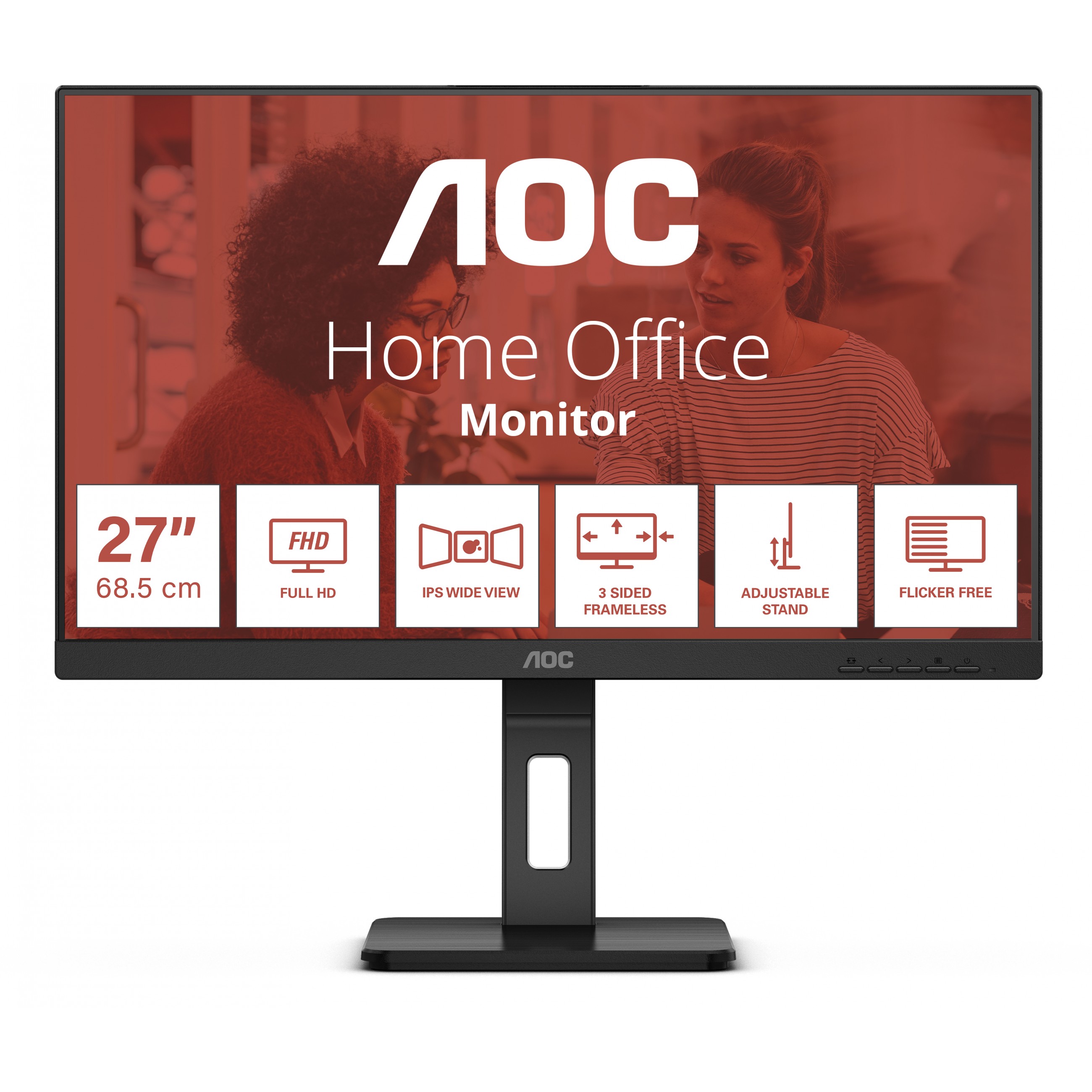 Monitor AOC 27E3QAF (27" IPS, 75Hz, 1920x1080 FHD) crni-1