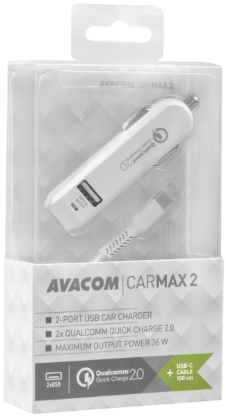 Avacom autopunjač CarMAX2, 2xQualcomm Quick Charge