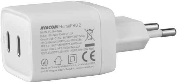 Mrežni punjač AVACOM HomePRO 2 Power Delivery 40W 2x USB-C-0