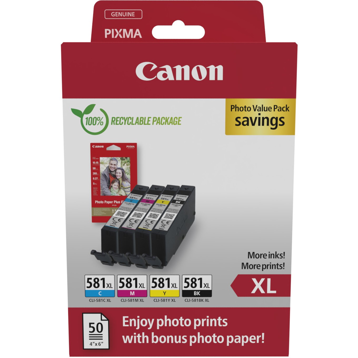 Canon multipack CLI-581 C M Y BK-XXL - Photo Pack (5 komada tinti, Foto Papir)-1