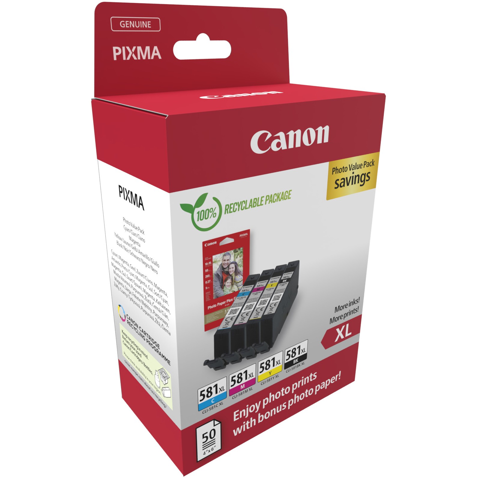 Canon multipack CLI-581 C M Y BK-XXL - Photo Pack (5 komada tinti, Foto Papir)-2