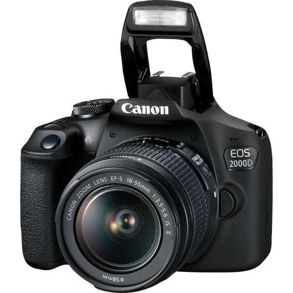Kamera CANON EOS 2000D (senzor 22,3 mm x 14,9 mm CMOS, 24,7 megapiksela, zaslon 7,5 cm TFT LCD, ISO 100 – 6400)-0