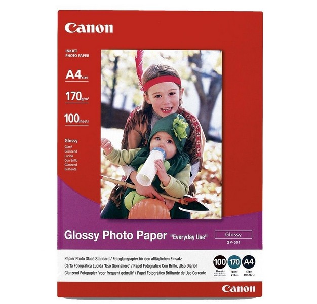 Fotopapir CANON Glossy Photo GP-501 (A4, 100 listova, 170 g/m2, 210 mikrona, sjajna završna obrada)