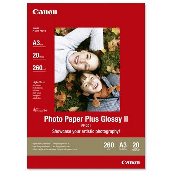 Foto papir CANON Photo Paper Plus Glossy II PP-201 (A3, 20 listova, 260g)-0