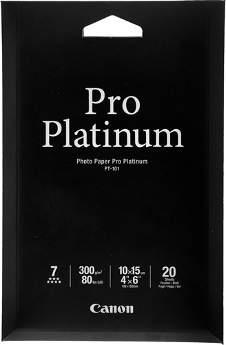 Profesionalni fotopapir CANON Pro Platinum Pho PT101 (10x15, 20L, 300 g/m2, otpornost na blijeđenje, visoki sjaj)-0