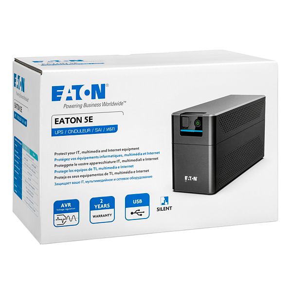 Napajanje EATON Eaton 5E 900 USB DIN G2 (900 VA, 480 W, 1 x (140V - 300V), 2 x Shuko DIN, 288 x 148 x 100 mm, 5,27 kg)-0