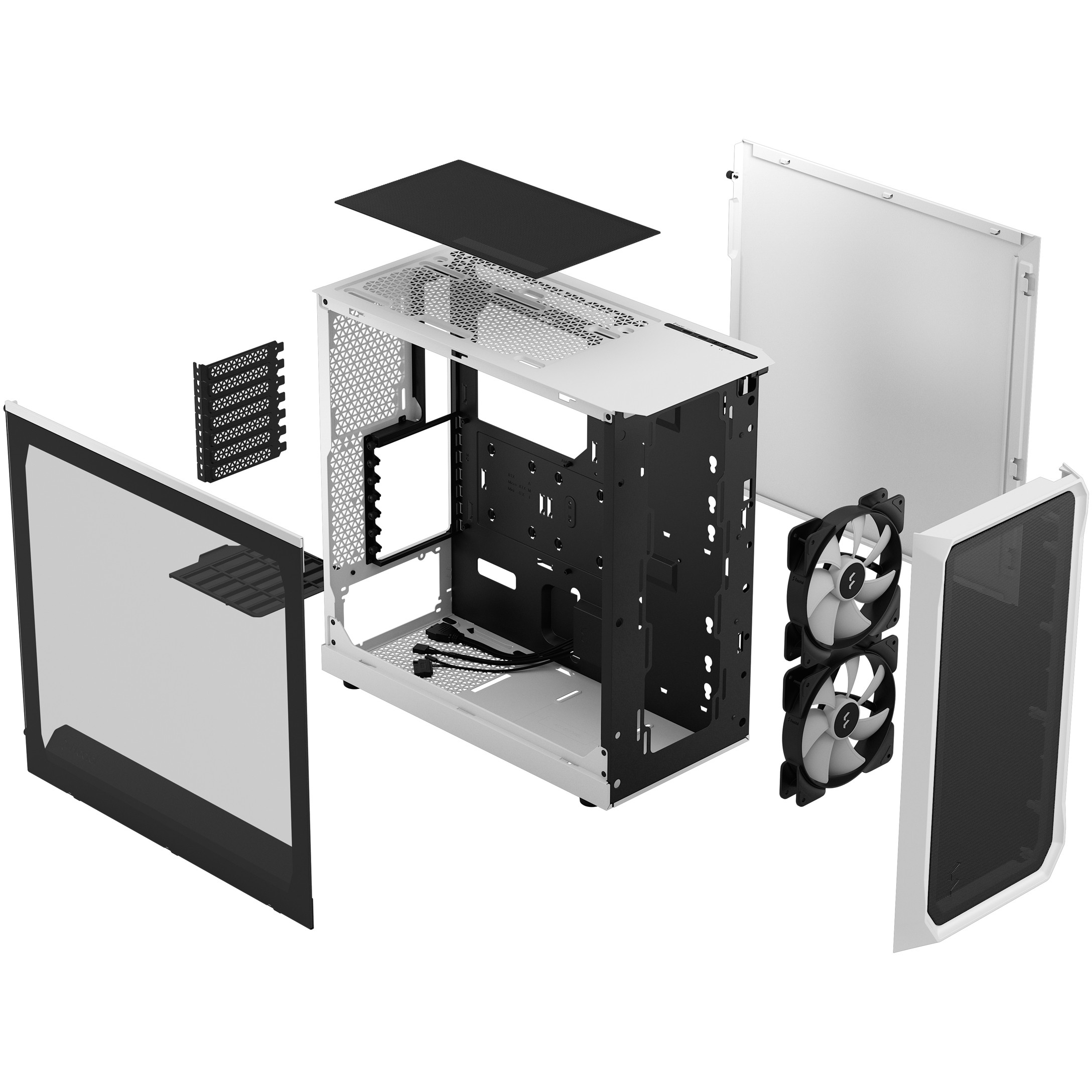 Kućište za računalo FRACTAL DESIGN Focus 2 RGB White TG, bijelo bez napajanja-4