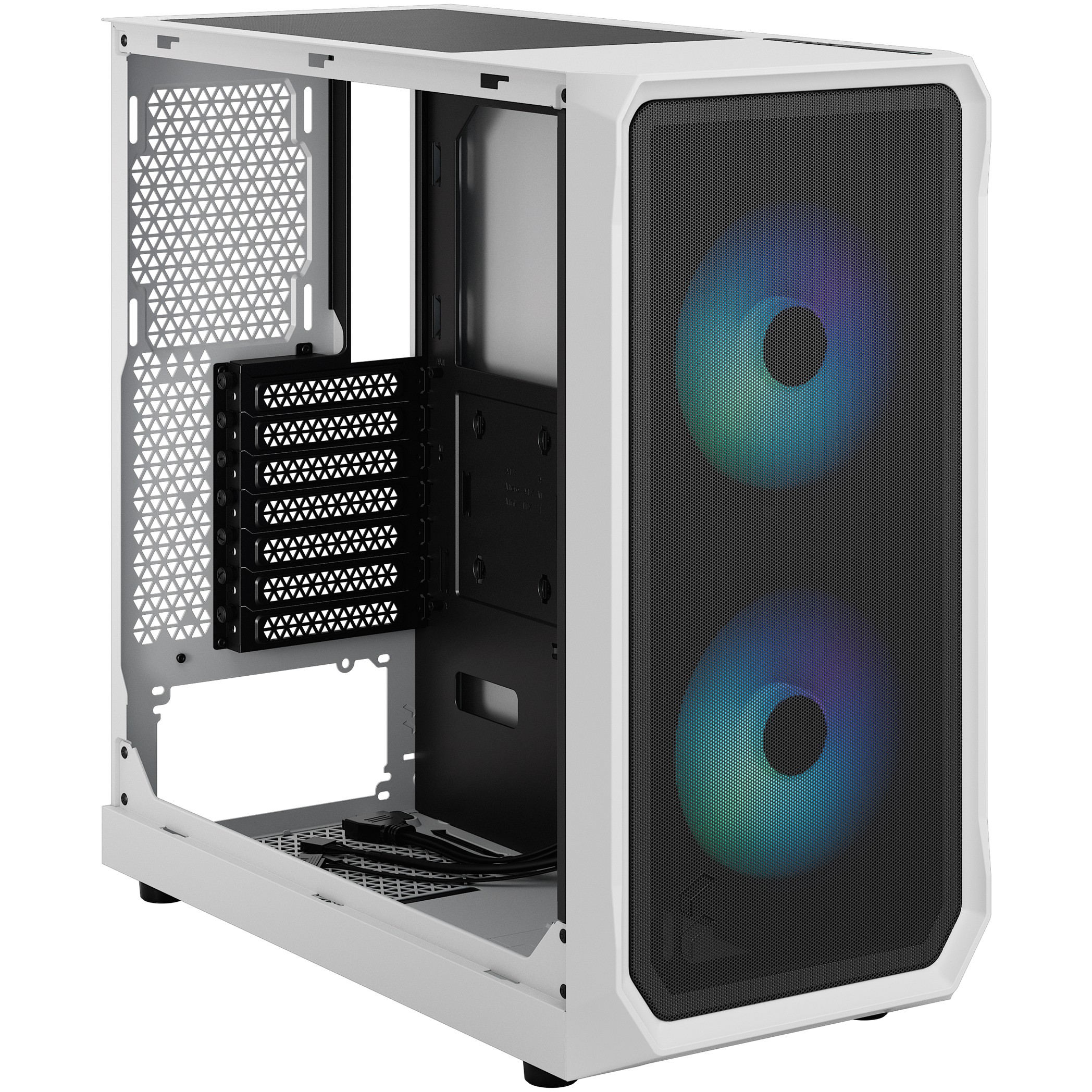 Kućište za računalo FRACTAL DESIGN Focus 2 RGB White TG, bijelo bez napajanja-10
