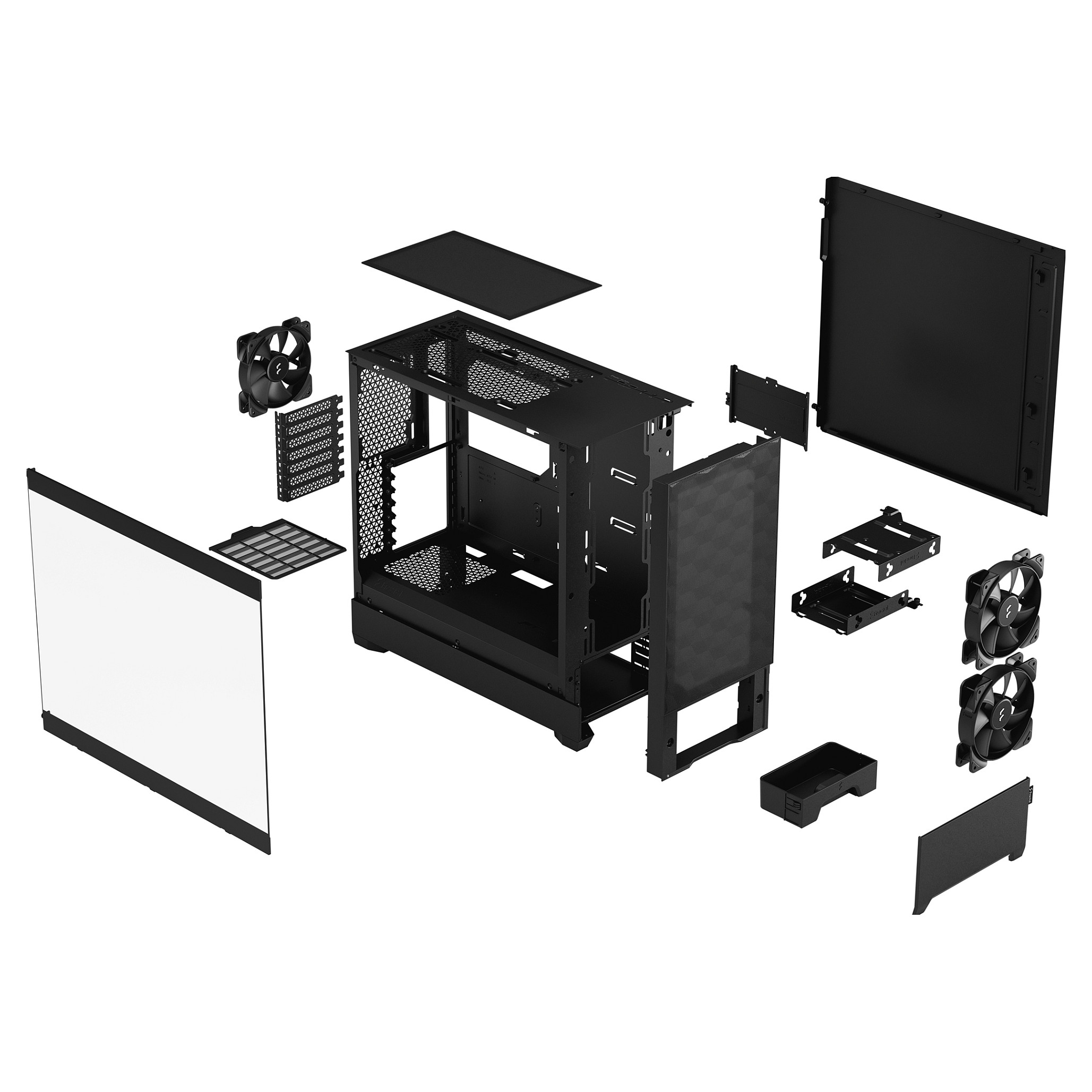 Fractal Pop Air Black TG, crno bez napajanja-9